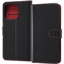 RT-P32ELC1/BR [iPhone 13 Pro用 耐衝撃 手帳型 ケース シンプル マグネット ブラック/レッド]