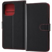 RT-P32ELC1/BR [iPhone 13 Pro用 耐衝撃 手帳型 ケース シンプル マグネット ブラック/レッド]
