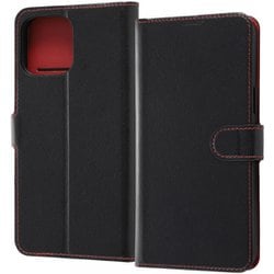 RT-P33ELC1/BR [iPhone 13 Pro Max用 耐衝撃 手帳型 ケース シンプル マグネット ブラック/レッド]