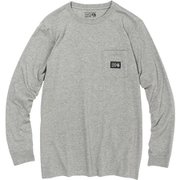 MHW ロゴレーベルロングスリーブポケットＴ OM9700 057 Hardwear Grey Sサイズ [アウトドア カットソー メンズ]