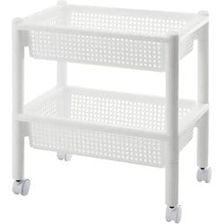 収納 ワゴン 2段 パイプハンガー ワゴン 45cm ホワイト F2456