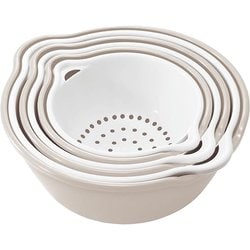 ザル ボウル 6点セット ベージュ フラット F2612