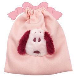 PEANUTS スヌーピー ボアフェイスシリーズ 巾着 S ピンク [キャラクターグッズ]