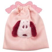 PEANUTS スヌーピー ボアフェイスシリーズ 巾着 S ピンク [キャラクターグッズ]