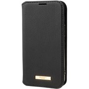 CBCSH-IP13BLK [iPhone 13 mini用 Shrink PU Leather Book Case BLK]