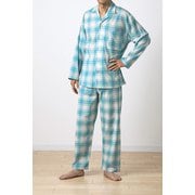 メンズパジャマ 綿100％ 楊柳 Lサイズ グリーン 1716170091201