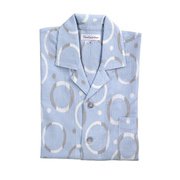 メンズパジャマ 綿100％ 楊柳 Lサイズ ブルー 1716170171701