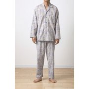 メンズパジャマ 綿100％ 楊柳 Lサイズ グレー 1716170171901