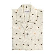 メンズパジャマ 綿100％ サテンストライプ Lサイズ ベージュ 1716175191401