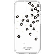 iPhone 13用 KSNY Protective Case - Scattered Flowers Black/Whit KSIPH-188-SFLBW