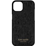 iPhone 13用 KSNY Wrap Case - Leopard Flocked Black KSIPH-197-LBLK