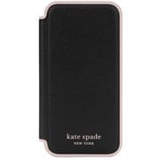 iPhone 13用 KSNY Folio Case - Black/Pale Vellum Border KSIPH-200-BPLVM