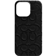 iPhone 13 Pro用 Coach Leather Slim Wrap Case - Black Pebbled L CIPH-104-BLKEB