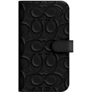 iPhone 13 Pro用 Coach Leather Folio Case - Black Pebbled CIPH-105-BLKEB