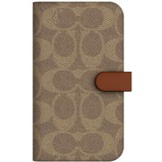 iPhone 13 mini用 Coach Folio Case - Signature C Khaki CIPH-100-SCKHK
