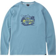 T/Cキャンプカープリント長袖Tシャツ T/C Camp Car L/S Tee TOMSJB59 (BGT)ブルーグランテ XLサイズ [アウトドア カットソー メンズ]