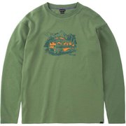 T/Cキャンプカープリント長袖Tシャツ T/C Camp Car L/S Tee TOMSJB59 (SKH)スモークカーキ Sサイズ [アウトドア カットソー メンズ]