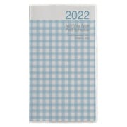 限定 プチスケジュール2022 マンスリー チェックブルー PSV-002-22CB