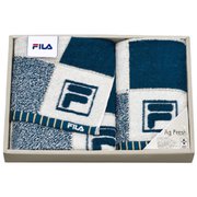 FILA スペラーレ スポーツタオル1枚/フェイスタオル1枚 ネイビーブルー
