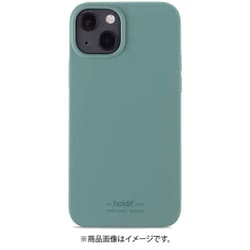 15167 [iPhone 13用 ソフトタッチシリコンケースモスグリーン]