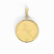 純金コイン（K18製ペンダント枠付） 2020 ユニコーン 1/20oz