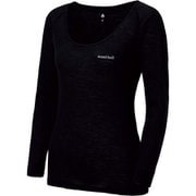 スーパーメリノウール L.W. Uネックシャツ Women's 1107663 BK Mサイズ [アウトドア アンダーウェア レディース]