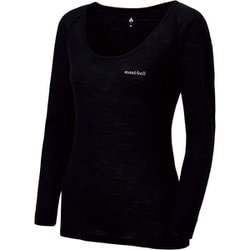 スーパーメリノウール L.W. Uネックシャツ Women's 1107663 BK Lサイズ [アウトドア アンダーウェア レディース]
