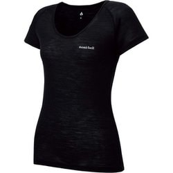 スーパーメリノウール L.W. UネックTシャツ Women's 1107666 BK XLサイズ [アウトドア アンダーウェア レディース]