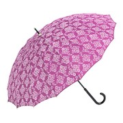 長傘 ダマスクプリント 16本骨 55cm ローズピンク T16DM155UH-RP