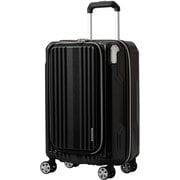 スーツケース 旅行日数目安:1~2泊 36L TSAロック搭載 機内持ち込み可 キャスターストッパーファスナーキャリー ブラック 6211-49-BK