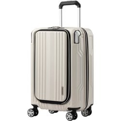 スーツケース 旅行日数目安：1～2泊 36L TSAロック搭載 機内持ち込み可 キャスターストッパーファスナーキャリー アイボリー 6211-49-IV
