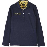 621-1261003-120 [PING 長袖ポロシャツ メンズ Sサイズ ネイビー]