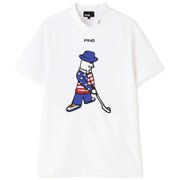 621-1268002-030 [Mr. PING 半袖 モックネック カットソー Lサイズ ホワイト]