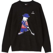 621-1270001-010 [Mr.PING クルーネック ニット プルオーバー メンズ Sサイズ ブラック]