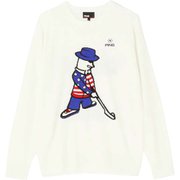 621-1270001-030 [Mr.PING クルーネック ニット プルオーバー メンズ Lサイズ ホワイト]