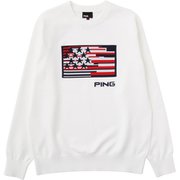 621-1270003-030 [PING アイコニック ロゴ クルーネック ニット プルオーバー メンズ Lサイズ ホワイト]