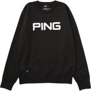 621-1270004-010 [PING 撥水 ビッグ ロゴ クルーネック ニット プルオーバー メンズ LLサイズ ブラック]