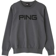 621-1270004-020 [PING 撥水 ビッグ ロゴ クルーネック ニット プルオーバー メンズ Sサイズ グレー]