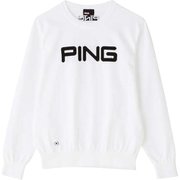 621-1270004-030 [PING 撥水 ビッグ ロゴ クルーネック ニット プルオーバー メンズ Mサイズ ホワイト]