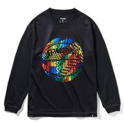 SJT211640 [ジュニアロングスリーブTシャツ オプティカルレインボー 130cm ブラック]