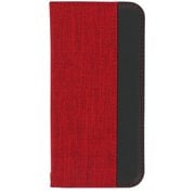 OWL-CVID6103P-RDBK [iPhone 13 Pro用 ファブリック×PUレザー 手帳型ケース FLIP COVER レッド×ブラック]