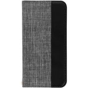 OWL-CVID6703-GYBK [iPhone 13 Pro Max用 ファブリック×PUレザー 手帳型ケース FLIP COVER グレー×ブラック]