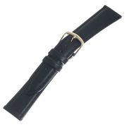 01827 [時計バンド カーフ ステッチ 黒 18mm]