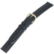 01879 [時計バンド カーフ ステッチ 黒 13mm]