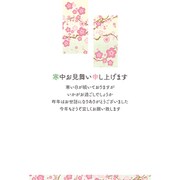 寒中はがき 3枚入 黄色短冊 紅梅 KPC-045