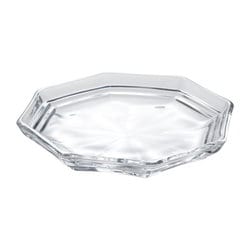 ガラス 段付 八角 皿 プレート 約13cm MKG-218013