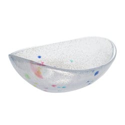 ガラス 鉢 楕円 中鉢 ボウル 約14×11cm 凌8200-1 MKG-118201