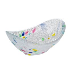 ガラス 鉢 楕円 小鉢 ボウル 約9×6cm 凌8200-0 MKG-118200
