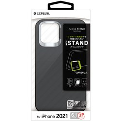 LP-IP21SHSBK [iPhone 13 Pro用 スタンド付 耐衝撃 ハイブリッドケース SHELL STAND フロストブラック]
