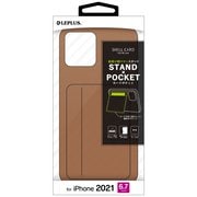 LP-IL21SHCCM [iPhone 13 Pro Max用 ポケット兼 スタンド付 PUレザーケース SHELL CARD キャメル]